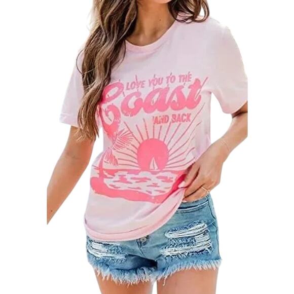 Pink Lily Love You To The Coast and Back Graphic Tee Size 3X NEW - Picture 1 of 2